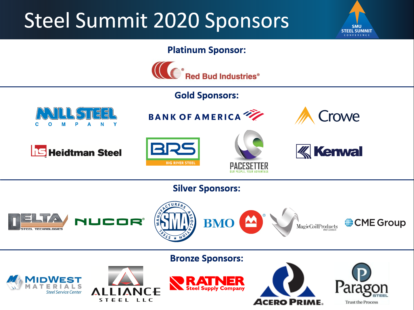 2020 SMU Virtual Steel Summit Sponsors 6.4.2020